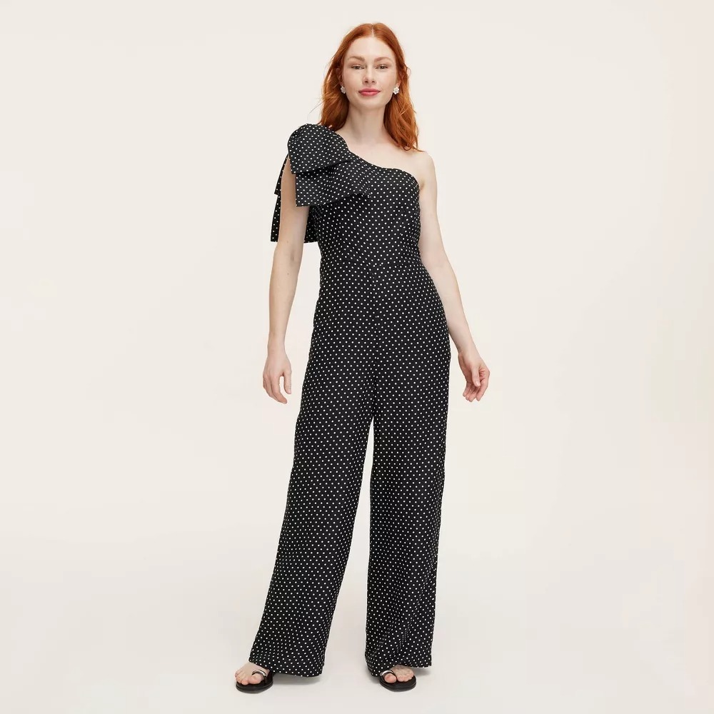 New! Kate Spade, Target Size 8 Mini Polka Dot Jumpsuit Black/White (Medium)‎ NWT